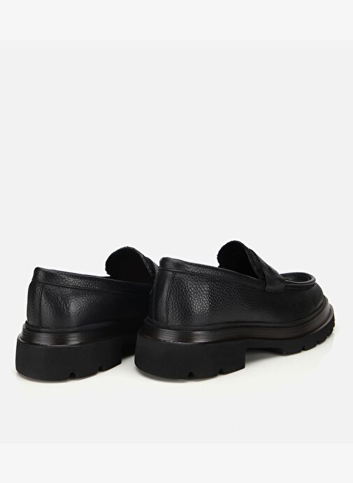 Erkek Deri Siyah Kırçıllı Yüksek Tabanlı Klasik Loafer 02AYH312340A100 - Görsel 5