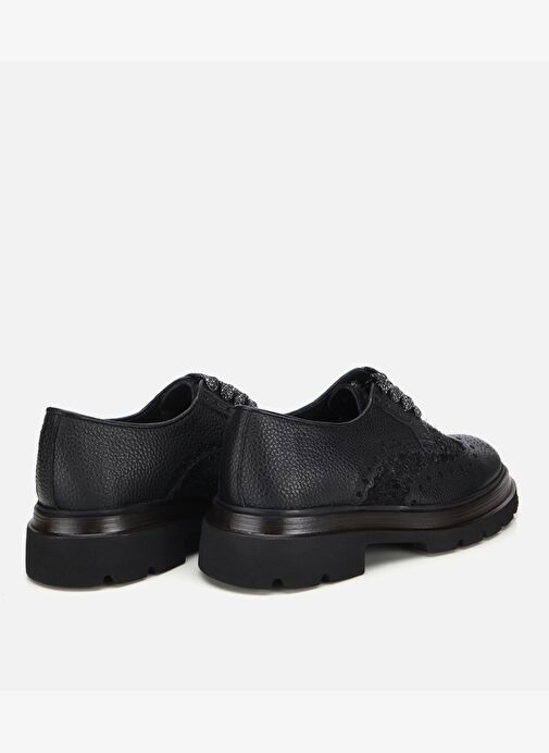 Erkek Deri Siyah Kırçıllı Yüksek Tabanlı Günlük Ayakkabı 02AYH312350A100 - Görsel 5