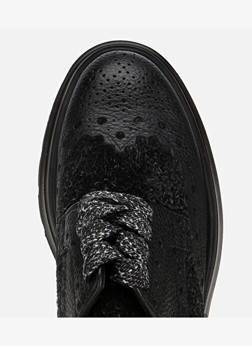 Erkek Deri Siyah Kırçıllı Yüksek Tabanlı Günlük Ayakkabı 02AYH312350A100 - Görsel 6