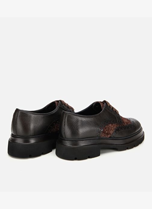 Erkek Deri Kahverengi Kırçıllı Yüksek Tabanlı Günlük Ayakkabı 02AYH312350A480 - Görsel 5