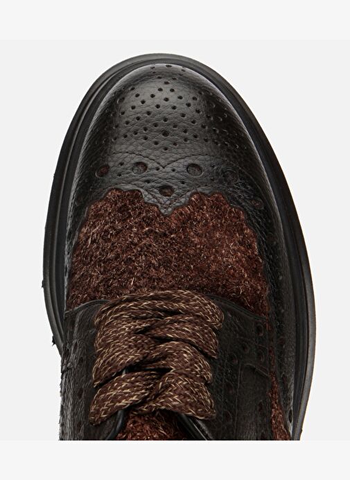 Erkek Deri Kahverengi Kırçıllı Yüksek Tabanlı Günlük Ayakkabı 02AYH312350A480 - Görsel 6