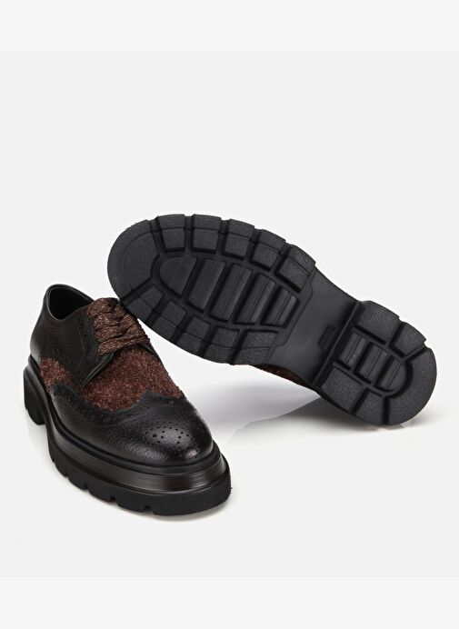 Erkek Deri Kahverengi Kırçıllı Yüksek Tabanlı Günlük Ayakkabı 02AYH312350A480 - Görsel 7