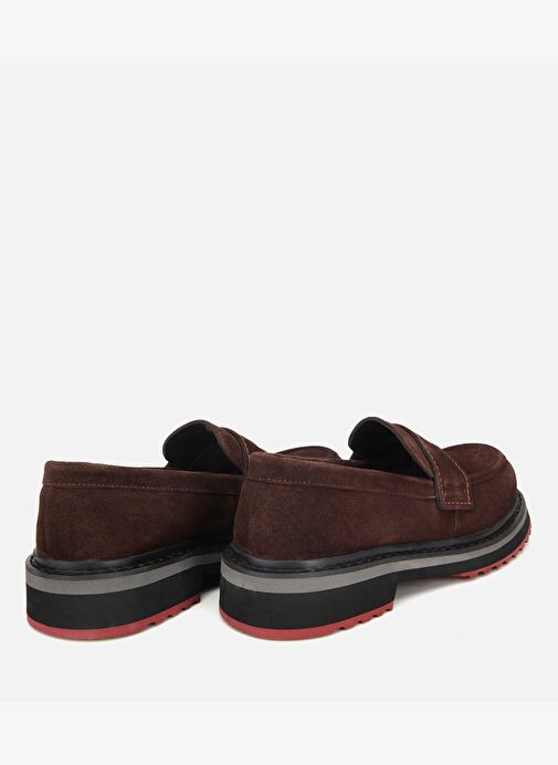 Erkek Süet Deri Kahverengi Hafif Tabanlı Günlük Loafer 02AYH312380A480 - Görsel 5