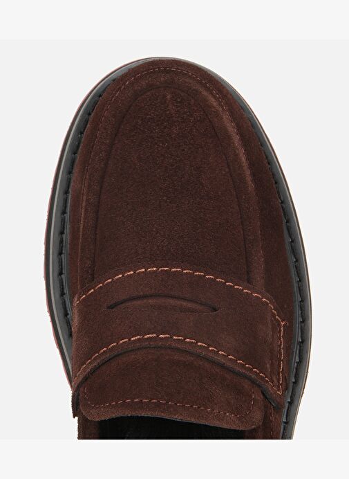 Erkek Süet Deri Kahverengi Hafif Tabanlı Günlük Loafer 02AYH312380A480 - Görsel 6