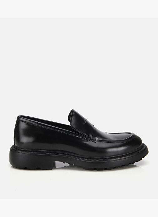 Erkek Açma Deri Siyah Kalın Tabanlı Klasik Loafer 02AYH313740A100 - Görsel 2