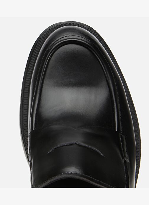 Erkek Açma Deri Siyah Kalın Tabanlı Klasik Loafer 02AYH313740A100 - Görsel 6