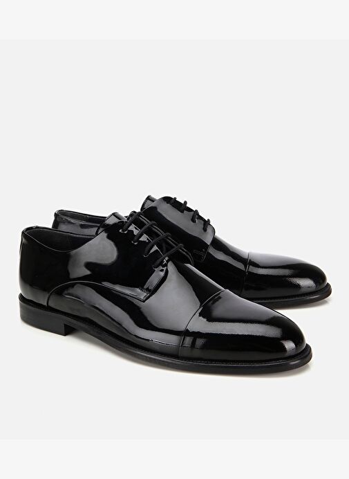 Erkek Rugan Deri Siyah Klasik Ayakkabı 02AYH313790A100 - Görsel 3