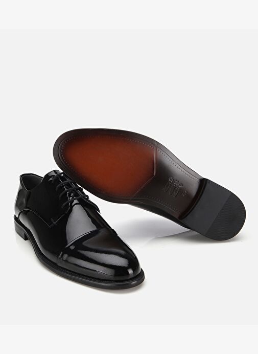 Erkek Rugan Deri Siyah Klasik Ayakkabı 02AYH313790A100 - Görsel 7