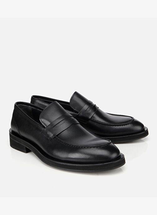 Erkek Deri Siyah Klasik Loafer Ayakkabı 02AYH313800A100 - Görsel 3