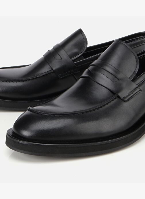 Erkek Deri Siyah Klasik Loafer Ayakkabı 02AYH313800A100 - Görsel 4