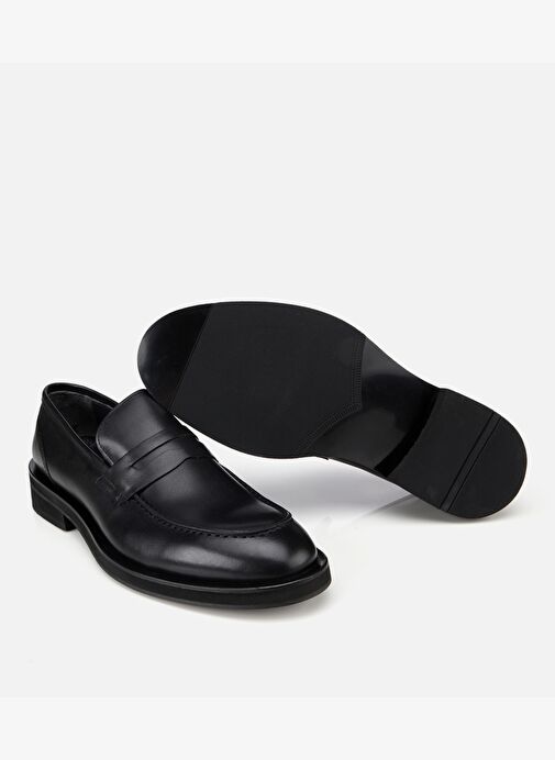 Erkek Deri Siyah Klasik Loafer Ayakkabı 02AYH313800A100 - Görsel 7