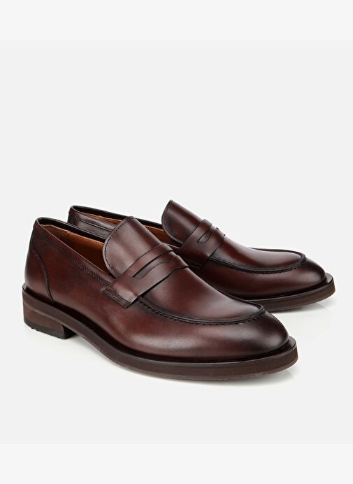 Erkek Deri Kahverengi Klasik Loafer Ayakkabı 02AYH313800A480 - Görsel 3