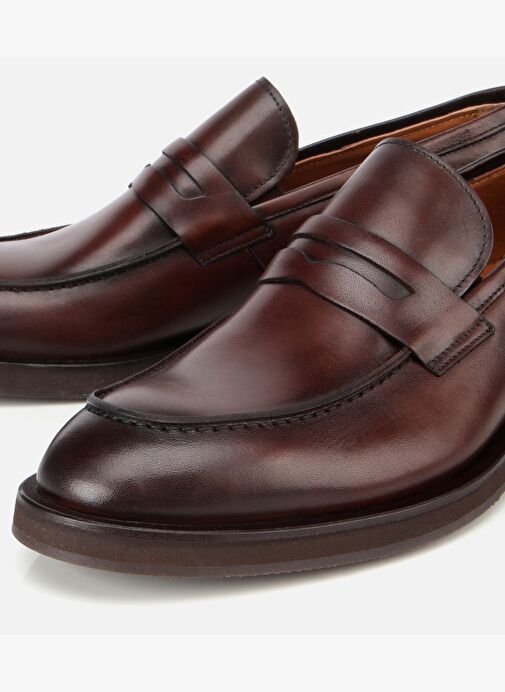 Erkek Deri Kahverengi Klasik Loafer Ayakkabı 02AYH313800A480 - Görsel 4