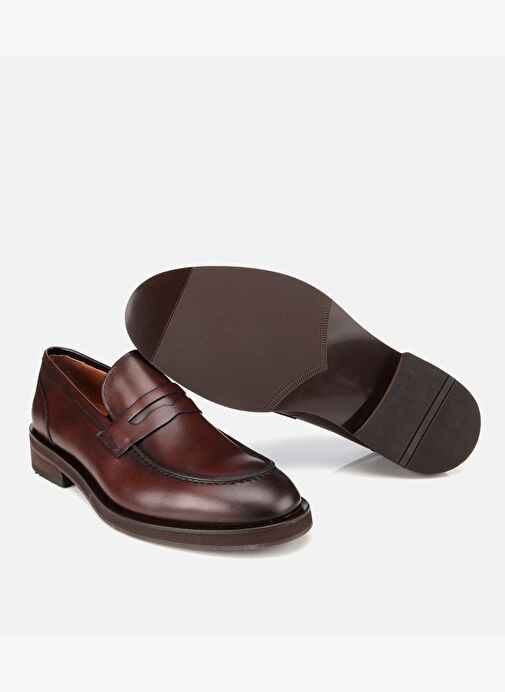 Erkek Deri Kahverengi Klasik Loafer Ayakkabı 02AYH313800A480 - Görsel 7