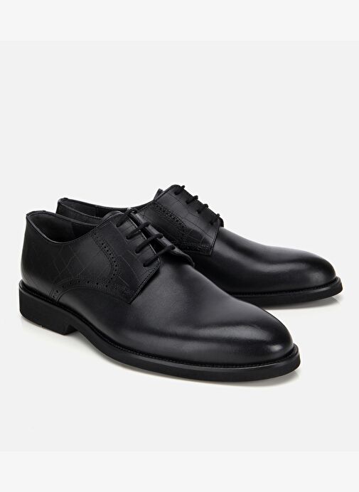 Erkek Deri Siyah Klasik Ayakkabı 02AYH313810A100 - Görsel 3