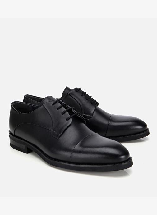 Erkek Deri Siyah Bağcıklı Klasik Ayakkabı 02AYH313820A100 - Görsel 3