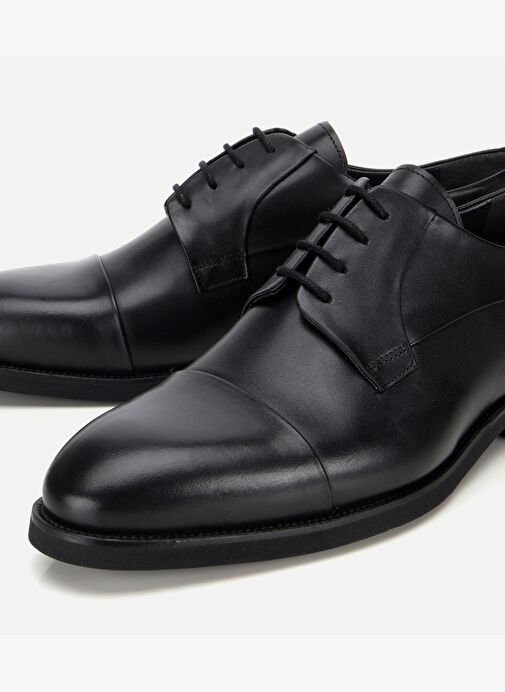 Erkek Deri Siyah Bağcıklı Klasik Ayakkabı 02AYH313820A100 - Görsel 4