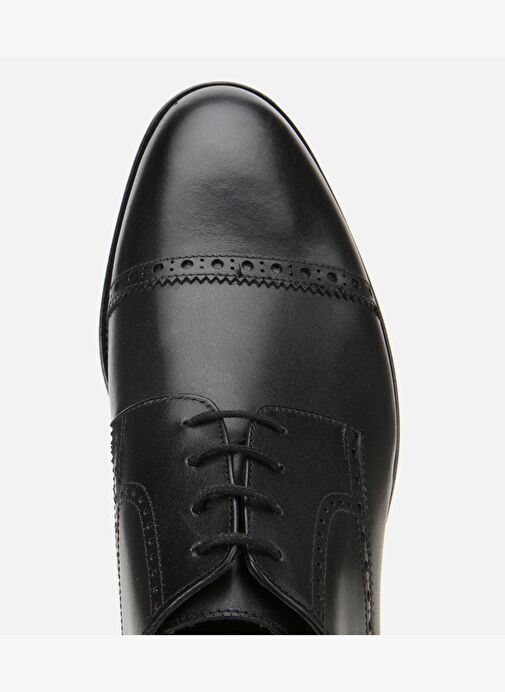Erkek Deri Siyah İşlemeli Klasik Ayakkabı 02AYH313830A100 - Görsel 4