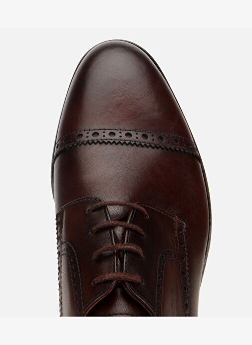 Erkek Deri Kahvrengi İşlemeli Klasik Ayakkabı 02AYH313830A480 - Görsel 6