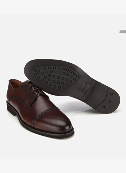 Erkek Deri Kahvrengi İşlemeli Klasik Ayakkabı 02AYH313830A480 - Görsel 7