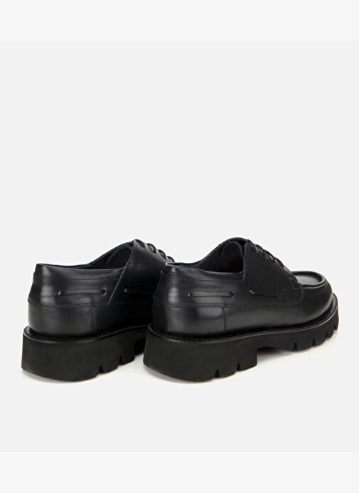 Erkek Deri Siyah Dikiş Burunlu Kalın Tabanlı Günlük Ayakkabı 02AYH313840A100 - Görsel 5