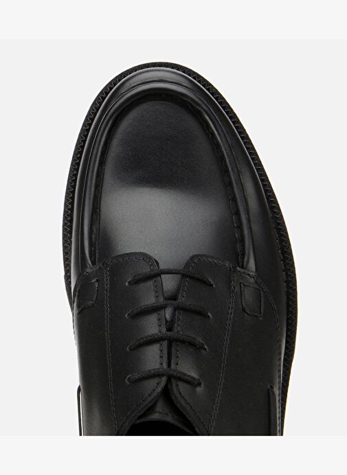 Erkek Deri Siyah Dikiş Burunlu Kalın Tabanlı Günlük Ayakkabı 02AYH313840A100 - Görsel 6