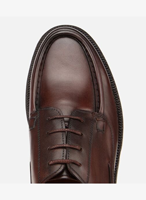 Erkek Deri Kahverengi Dikiş Burunlu Kalın Tabanlı Günlük Ayakkabı 02AYH313840A480 - Görsel 6