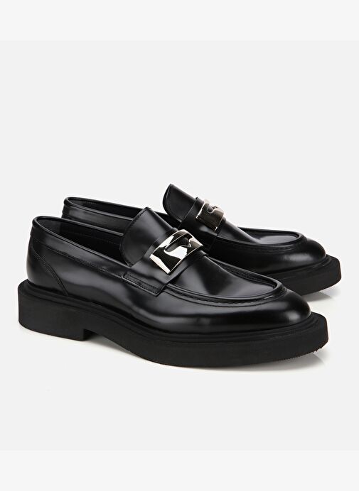 Erkek Açma Deri Metal Tokalı Hafif Tabanlı Klasik Loafer 02AYH313880A100 - Görsel 3