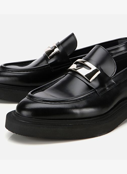 Erkek Açma Deri Metal Tokalı Hafif Tabanlı Klasik Loafer 02AYH313880A100 - Görsel 4