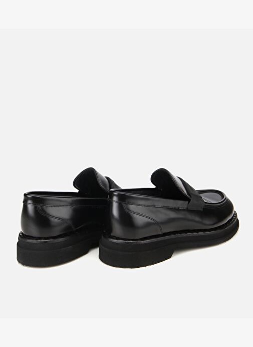 Erkek Açma Deri Siyah Kalın Tabanlı Klasik Loafer 02AYH313900A100 - Görsel 5