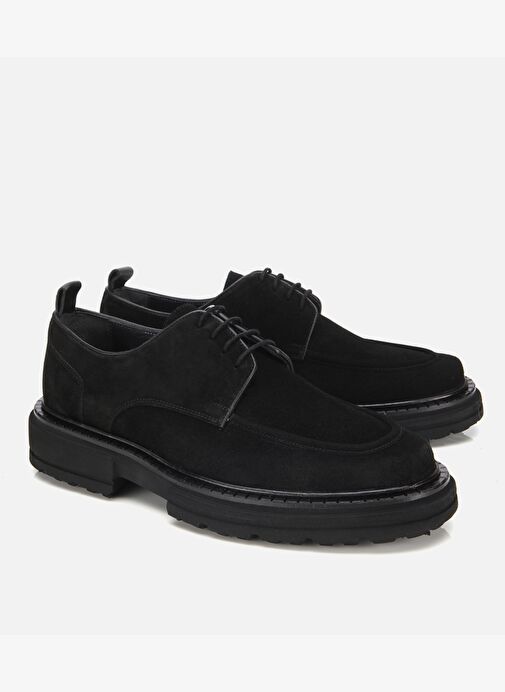 Erkek Süet Deri Siyah Kalın Tabanlı Günlük Ayakkabı 02AYH313920A100 - Görsel 3
