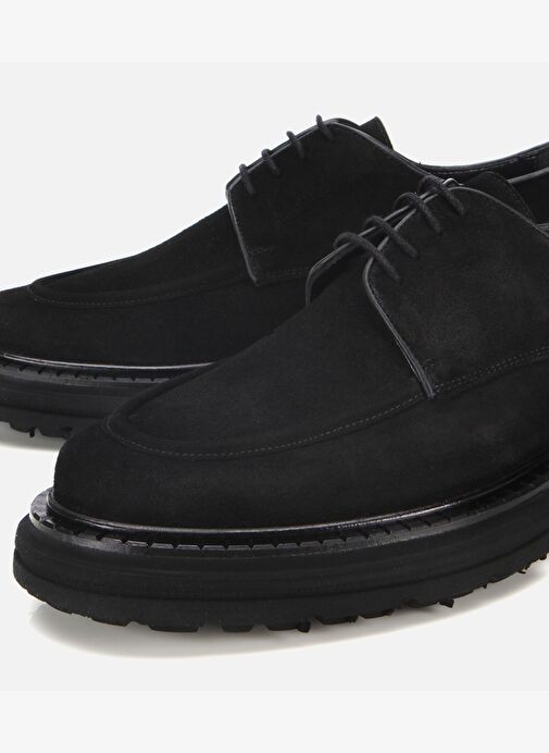 Erkek Süet Deri Siyah Kalın Tabanlı Günlük Ayakkabı 02AYH313920A100 - Görsel 4