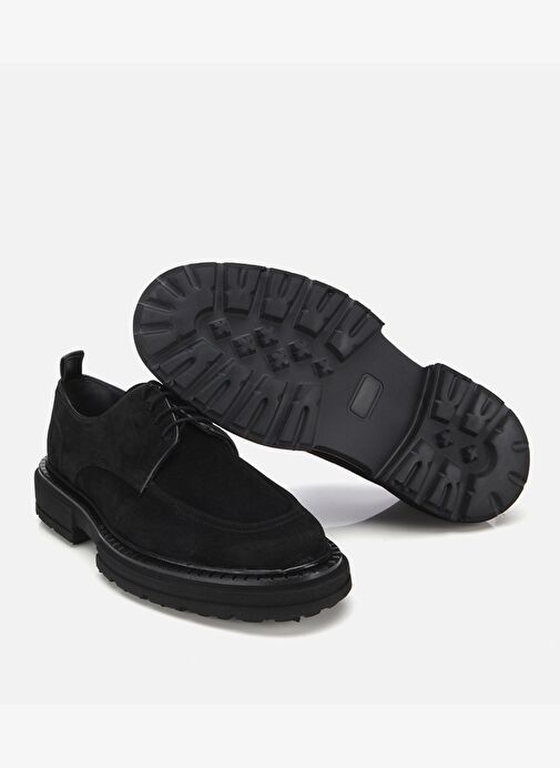Erkek Süet Deri Siyah Kalın Tabanlı Günlük Ayakkabı 02AYH313920A100 - Görsel 7