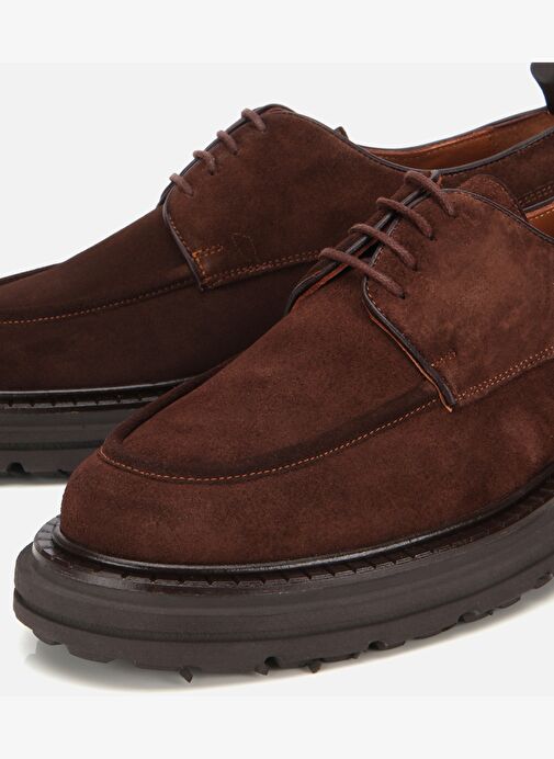 Erkek Süet Deri Kahverengi Kalın Tabanlı Günlük Ayakkabı 02AYH313920A480 - Görsel 4