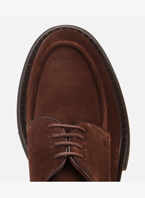 Erkek Süet Deri Kahverengi Kalın Tabanlı Günlük Ayakkabı 02AYH313920A480 - Görsel 6