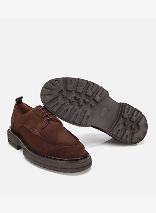 Erkek Süet Deri Kahverengi Kalın Tabanlı Günlük Ayakkabı 02AYH313920A480 - Görsel 7