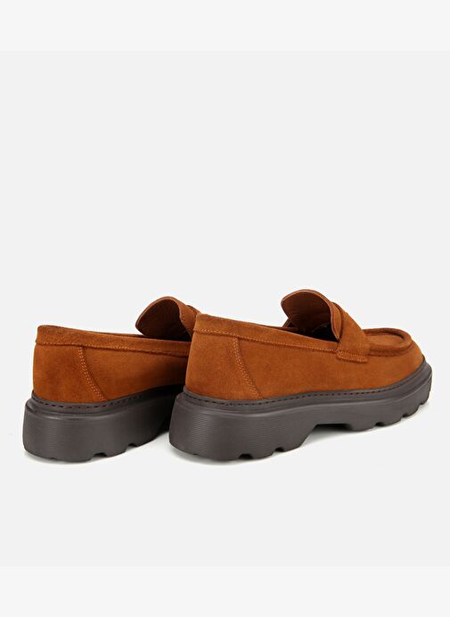 Erkek Süet Deri Taba Kalın Tabanlı Günlük Loafer 02AYH313930A370 - Görsel 5