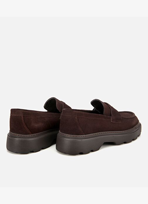 Erkek Süet Deri Kahverengi Kalın Tabanlı Günlük Loafer 02AYH313930A480 - Görsel 5