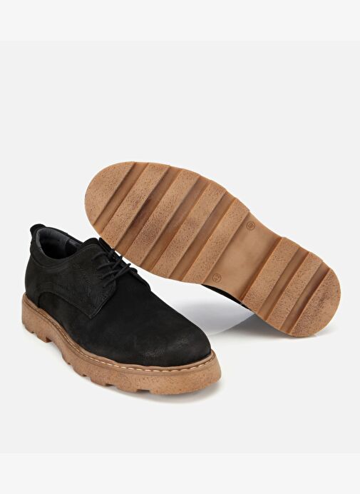 Erkek Nubuk Deri Siyah Termo Taban Günlük Ayakkabı 02AYH313950A100 - Görsel 7