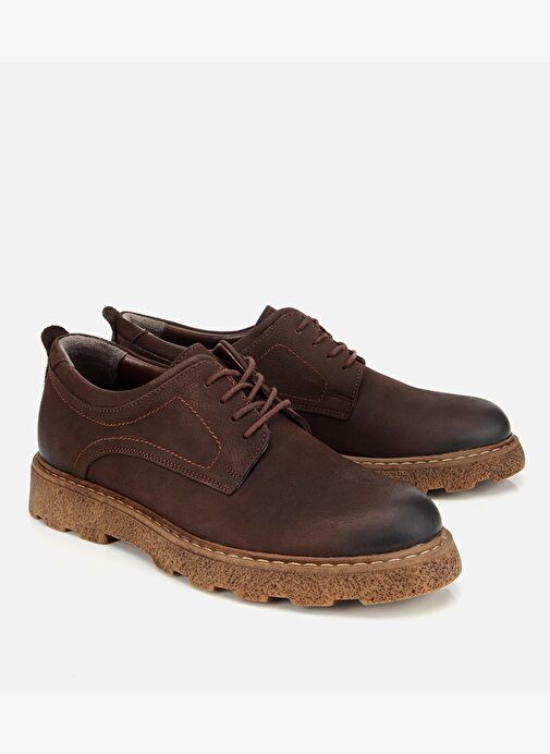 Erkek Nubuk Deri Kahverengi Termo Taban Günlük Ayakkabı 02AYH313950A480 - Görsel 3