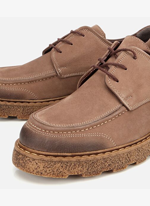 Erkek Nubuk Deri Bej Kalın Tabanlı Günlük Ayakkabı 02AYH313960A300 - Görsel 4