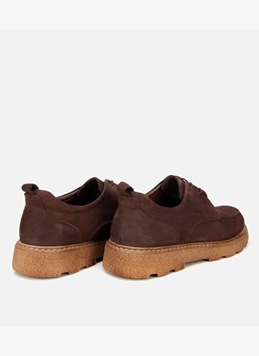 Erkek Nubuk Deri Kahverengi Kalın Tabanlı Günlük Ayakkabı 02AYH313960A480 - Görsel 5