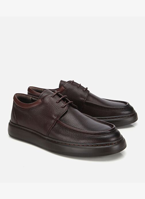 Erkek Deri Kahverengi Yumuşak Dokulu Comfort Günlük Ayakkabı 02AYH313970A480 - Görsel 3