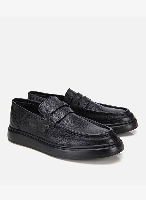 Erkek Deri Siyah Yumuşak Dokulu Klasik Loafer 02AYH313980A100 - Görsel 3