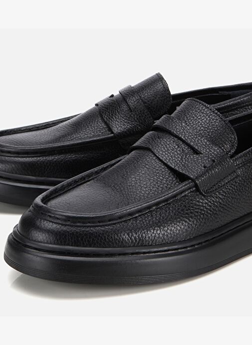 Erkek Deri Siyah Yumuşak Dokulu Klasik Loafer 02AYH313980A100 - Görsel 4