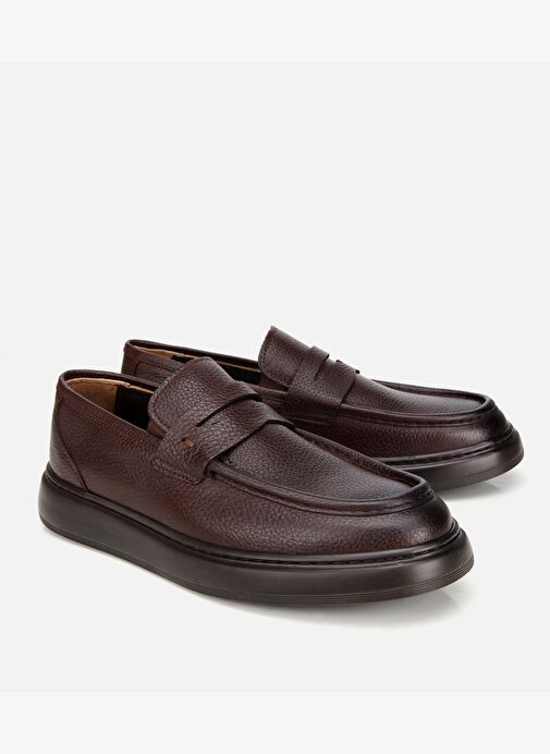 Erkek Deri Kahverengi Yumuşak Dokulu Klasik Loafer 02AYH313980A480 - Görsel 3