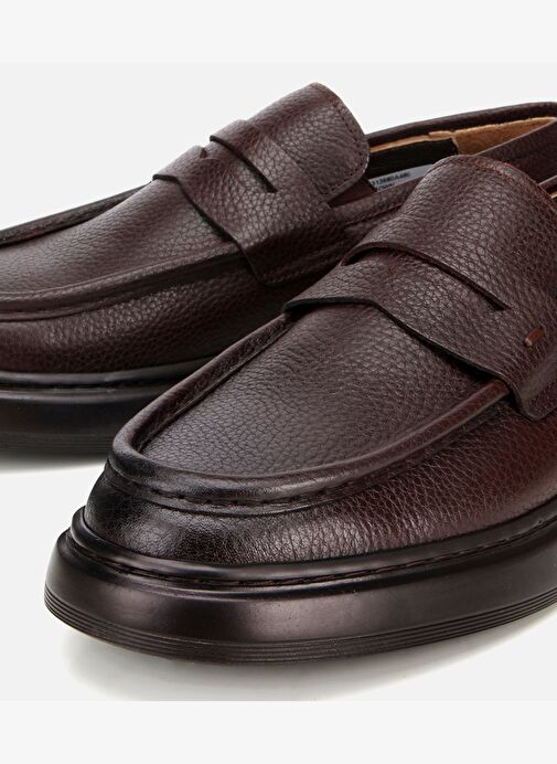 Erkek Deri Kahverengi Yumuşak Dokulu Klasik Loafer 02AYH313980A480 - Görsel 4