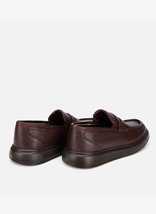 Erkek Deri Kahverengi Yumuşak Dokulu Klasik Loafer 02AYH313980A480 - Görsel 5
