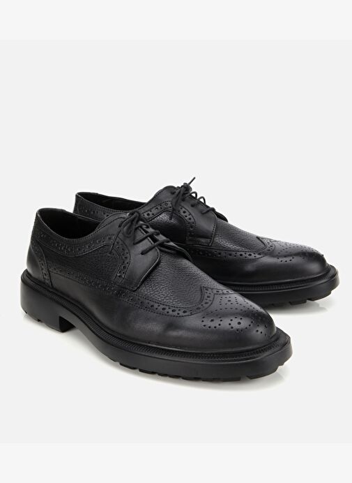 Erkek Deri Siyah Yumuşak Dokulu Günlük Ayakkabı 02AYH313990A100 - Görsel 3