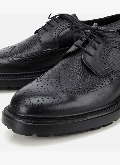 Erkek Deri Siyah Yumuşak Dokulu Günlük Ayakkabı 02AYH313990A100 - Görsel 4